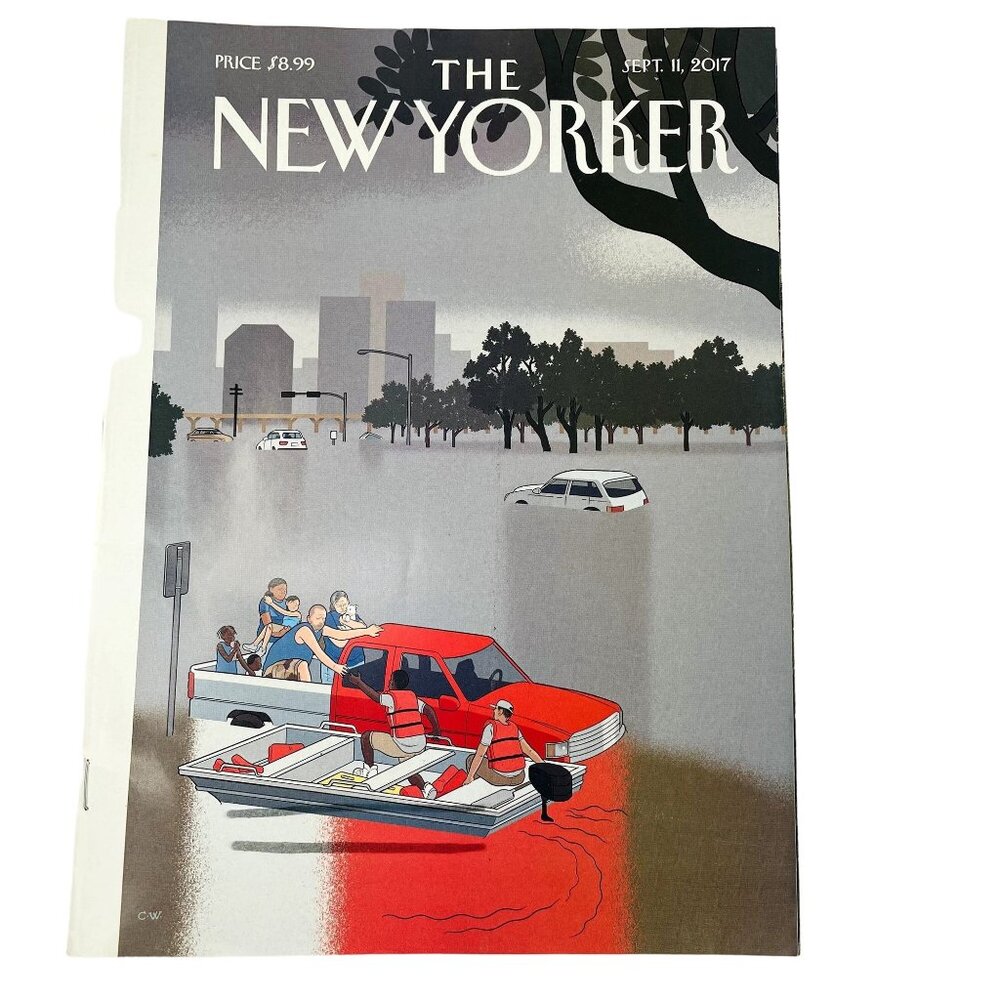 The New Yorker Political Magazine Sep 11 2017 Cover Hurricane u Harvey Chris War